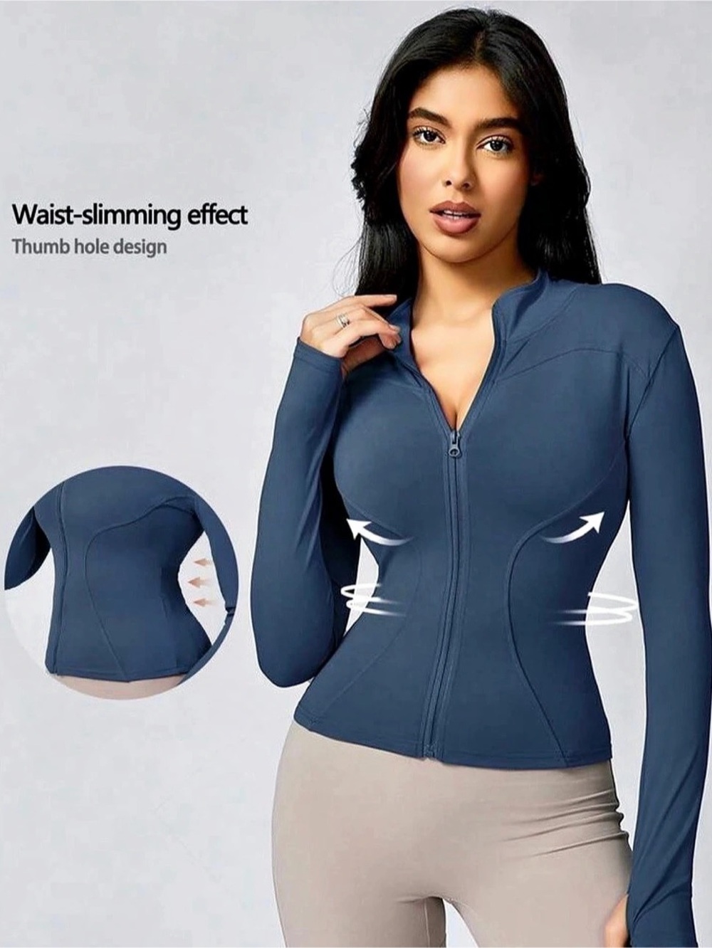 Blue Zip Front Athletic Jacket